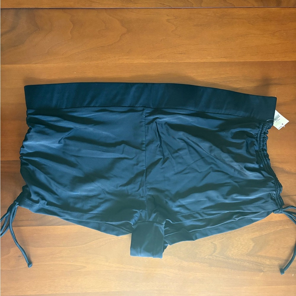 Old Navy Women's Black Ruched Side Tie Swim Shorts